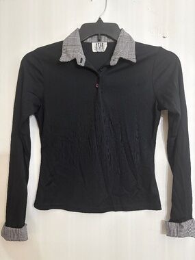Vintage Women's 1990s Collared Shirt with cuffed Sleeves - Size S